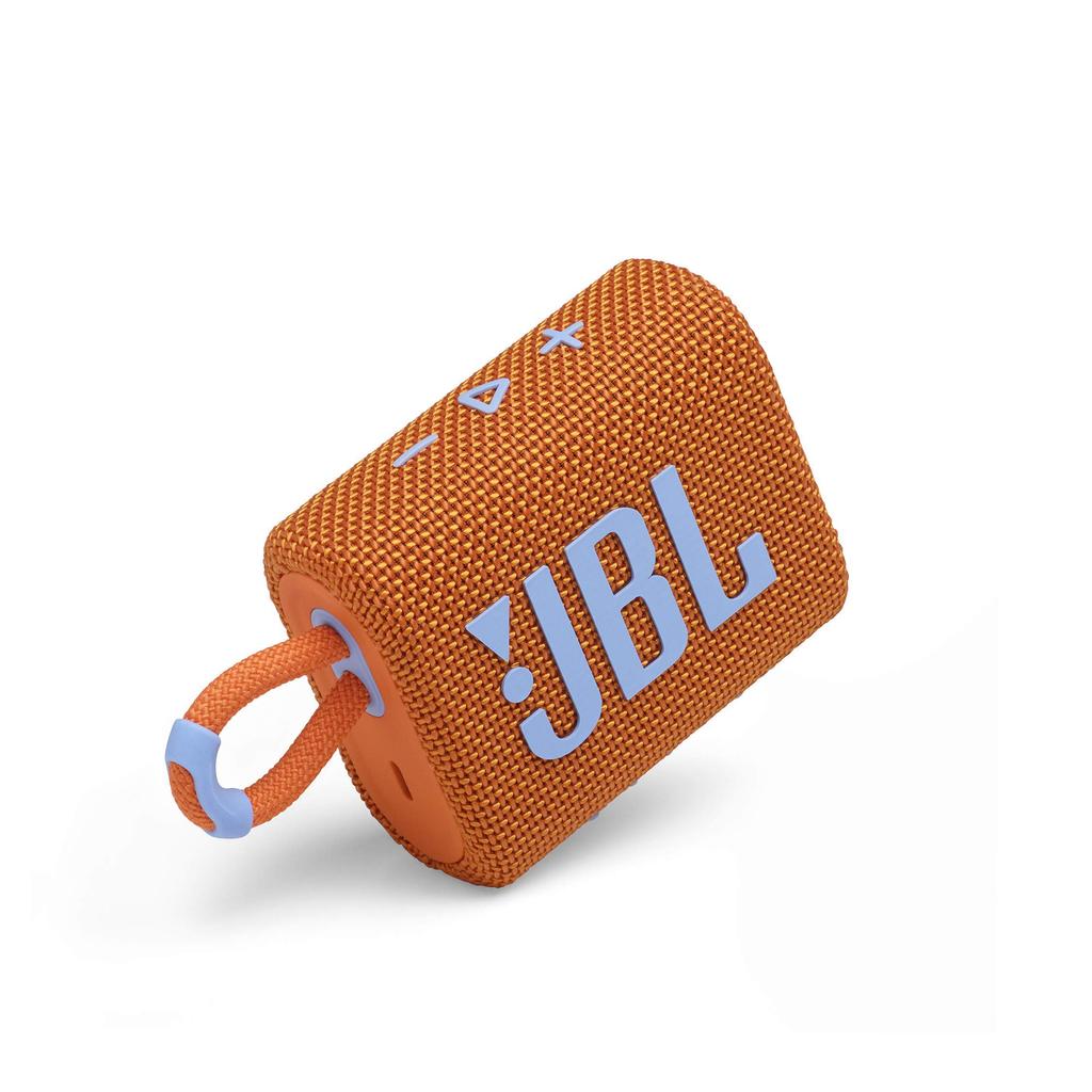 JBL GO3 Bluetooth Speaker, USB C Charging, IP67 Dustproof and Waterproof, Passive Radiator, Portable, 2020 Model, Orange, JBLGO3ORG