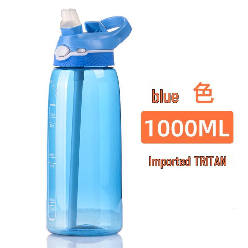 Tritan Large Capacity Portable Sports Water Bottle with Straw - Stylish Plastic Cup for Adults.