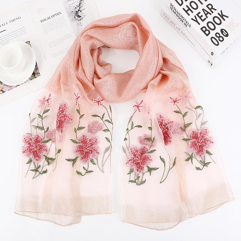 Hangzhou silk and wool blend exquisite embroidered women's silk scarf, a gift for mom, suitable for cheongsam, shawl, scarf, and banquet