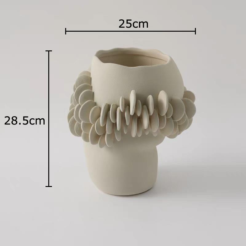 

Creative Wreath Edge Ceramic Vase Artwork Flower Pots Desk Decoration Flower Arrangement Floral Vases Room Aesthetic Decor