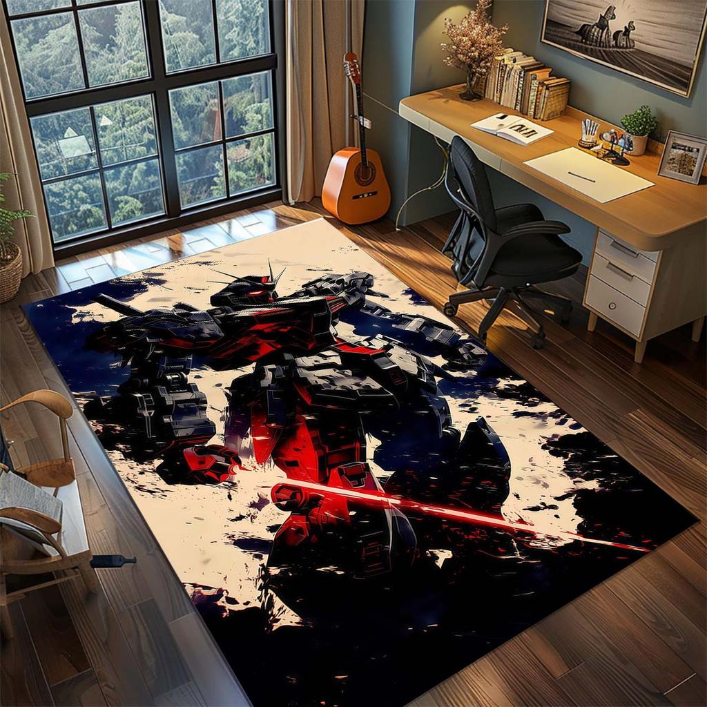 Gundam Anime Mecha Robot Rug Carpet Large Area Rug Non Slip Washable Floor Mat Gamer Room Bedroom Home Decor
