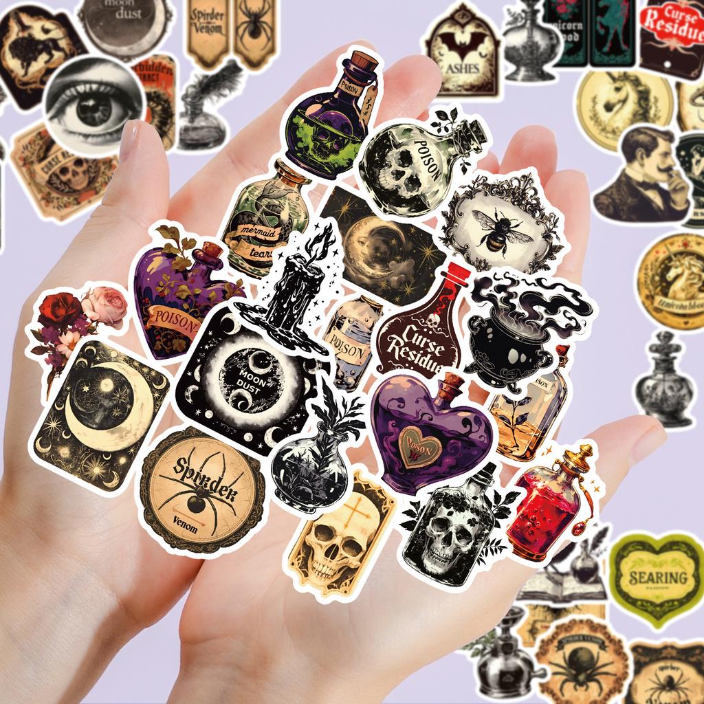 50 Pharmacist Graffiti Stickers Gothic Skull Spider Crow Mash And Match Vintage Personality Stickers