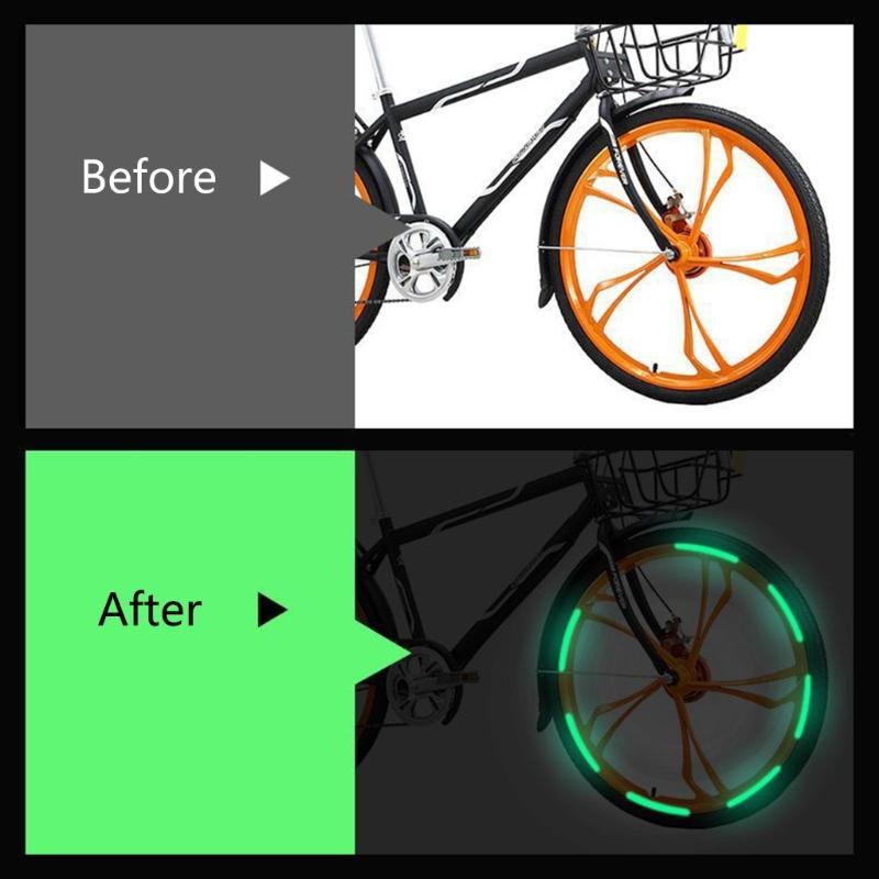 20pcs Decorative Stripe Decal Sticker Vehicle Tire Rims Night Safety Warning Sticker Car Wheel Hub Reflective Sticker