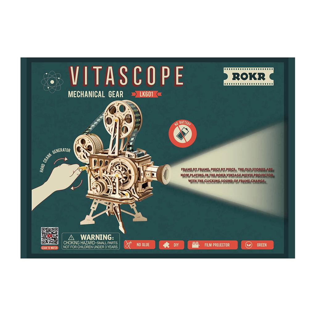 ROBOTIME ROKR Vitascope Movie Projector 3D Wooden Puzzle LK601
