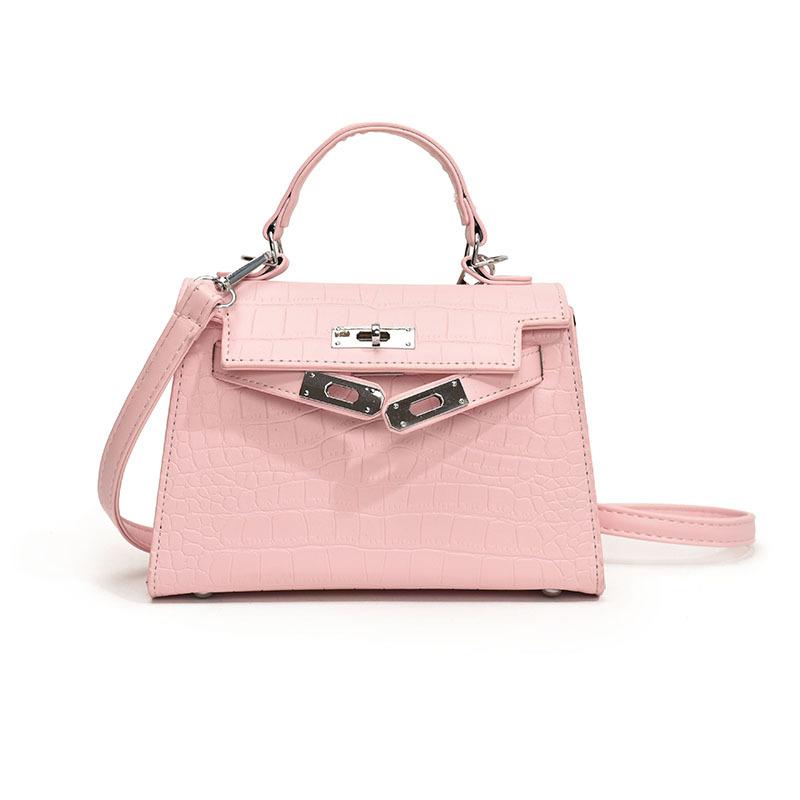 

Новая сумка высокого класса, замок с крокодиловым узором, портативная на плечо, мессенджер, модная женская сумка розовый