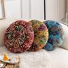 Bohemian Round Pouf Cushion - Pumpkin Shape for Sofa, Backrest, or Meditation.