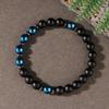 Natural Stone Blue Hematite Round Bracelet Men Fashion Jewelry Unisex Handmade Stretch Beaded Bracelet Attracting Money accessories
