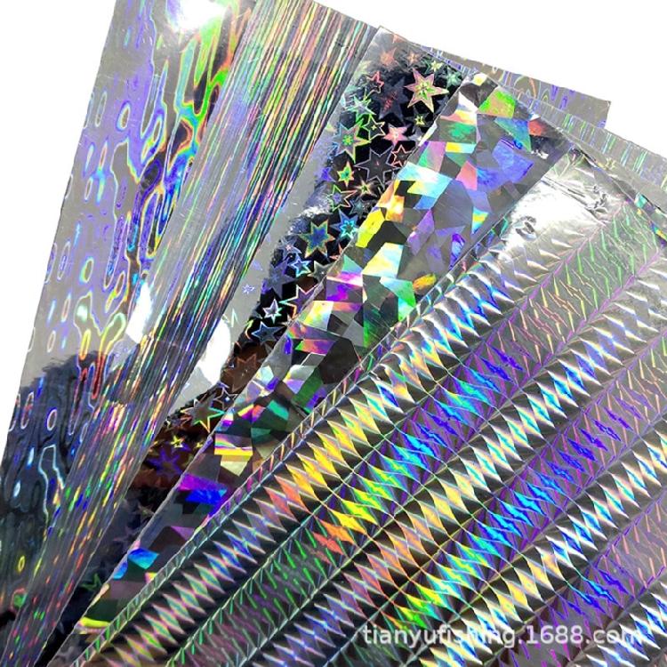 10Pcs Holographics Adhesive Film Hard Baits Lure Stickers Fishes Scale Lure Tape