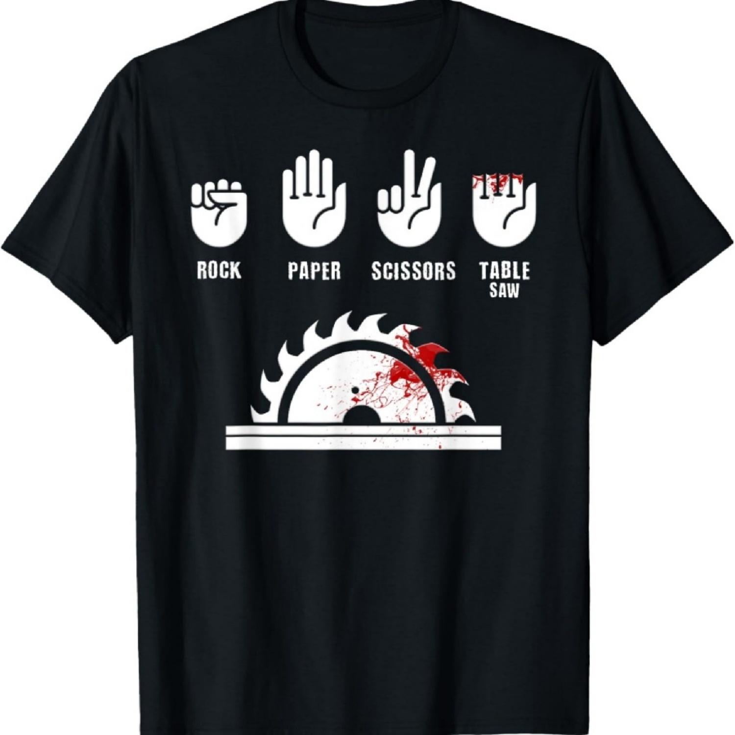 

Funny Carpenter Shirt Rock Paper Scissors Table Saw T-Shirt XXXXXL чёрный