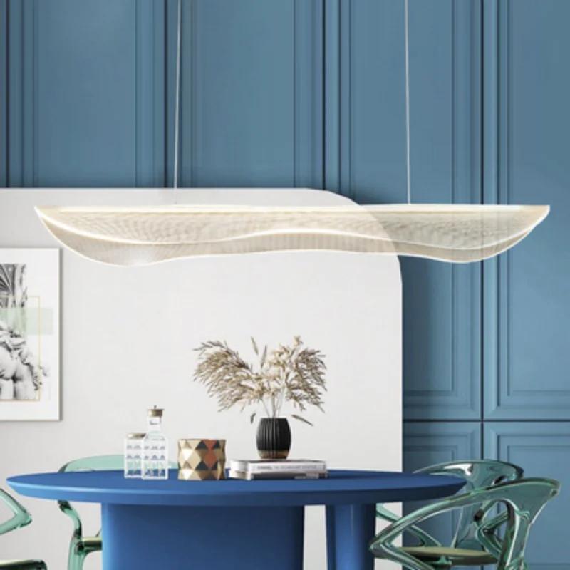 Modern Simple Acrylic Long Dimmable Led Chandelier Restaurant Pendant Lamp Home Lighting Decorative Lights Hanging Lamp