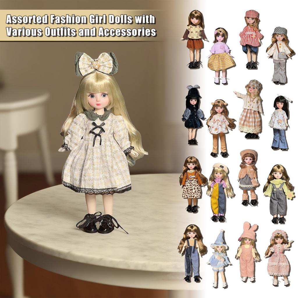 Loli Doll Dress-up Complete Set Of  Doll With 20 Joints And Hand-painted Lip Makeup