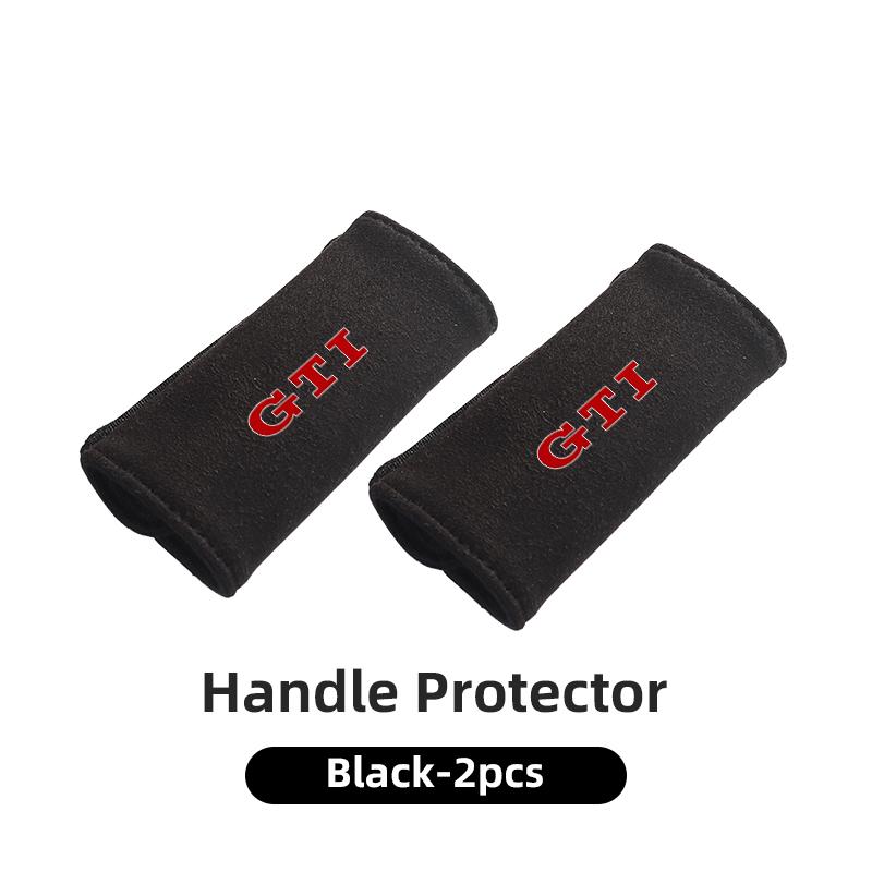 abcd1 2PCS Car Door Inner Handle Protective Cover Fur Protector Case Accessories For Volkswagen VW GTI Passat Golf Tiguan Polo