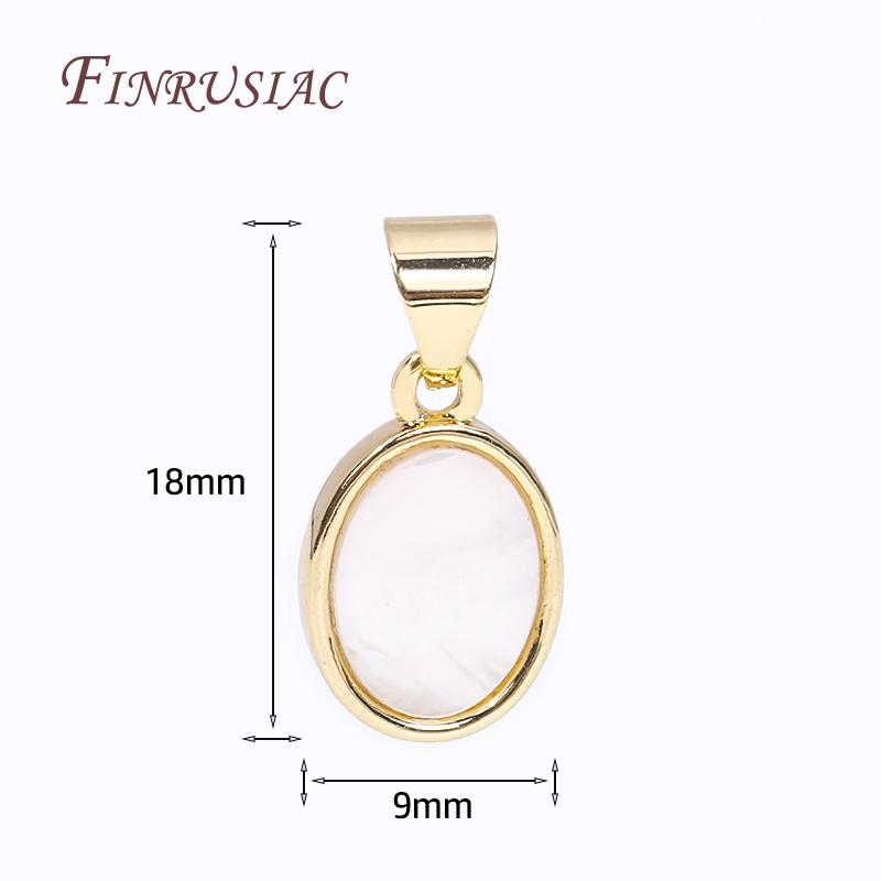 Flera typer DIY Smyckestillverkning Berlocker 18K Guldpläterad Mässing Inlagd Snäcka Berlocker För Halsband Smyckesmaterial