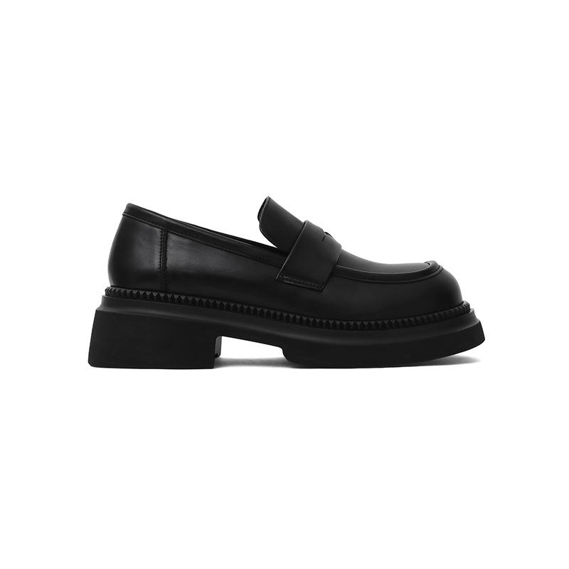 British style retro polished thick-soled lazy loafers, small leather shoes, one pedal, trendy Huizhou women's shoes