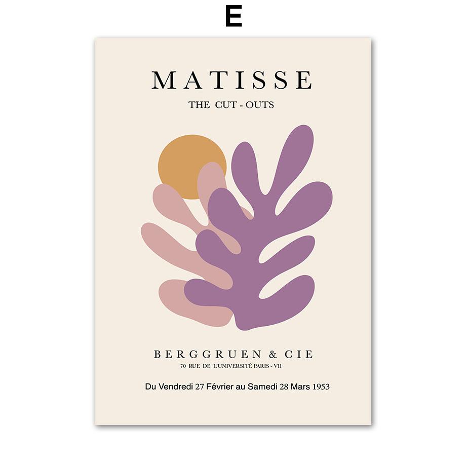 Lila Henri Matisse Daisy Line Coral Botanische Poster und Drucke Wandkunst Leinwandgemälde für Wohnzimmer dekorative Bilder