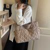 Corduroy Tote Bag Women's Commuter Handbag Large Capacity Shoulder Bag