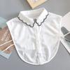 Women's Fake Collar Shirt White Fake Collar Women Detachable Collars Embroidery Cotton False Collar Shirt Col Amovible Femme