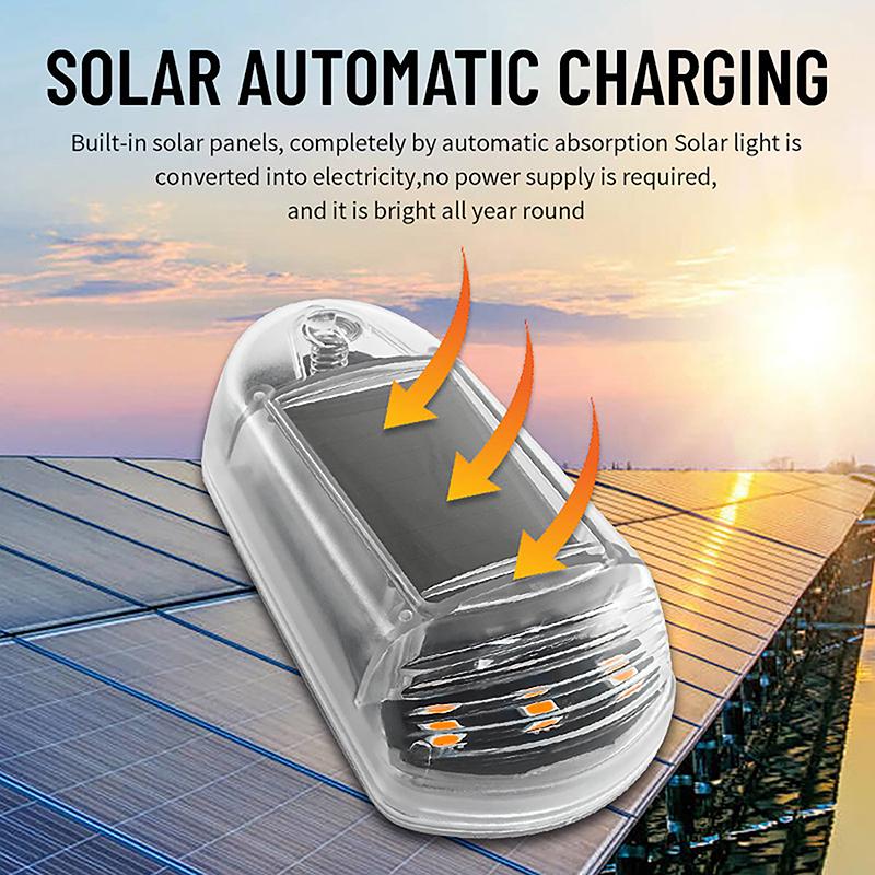 1Pc Solar Powered Car Signal Lights Truck Roof Light For Truck Solar Cab Lights Punch-Free Led Light 7 Colors Roof Lamp