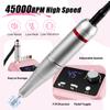 45000RPM Nail Drill Machine With Low Vibration Professional Nail Milling Machine With Pause Mode Manicure Set For Salon Home Use
