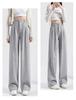 Petite Wide-Leg High Waist Knit Pants for Women - Spring & Autumn Casual Wear