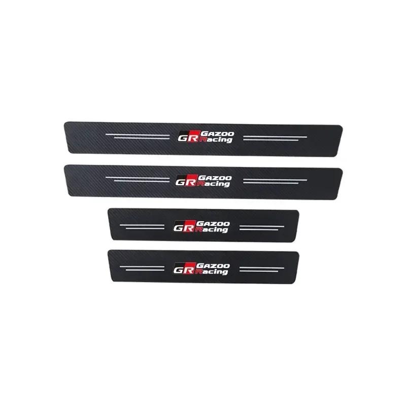 Car Door Sill Carbon Fibre Trunk Anti-scratch Sticker for Toyota GR Gazoo Sport Corolla Camry RAV4 Aqua Avensis Yaris CHR Prius