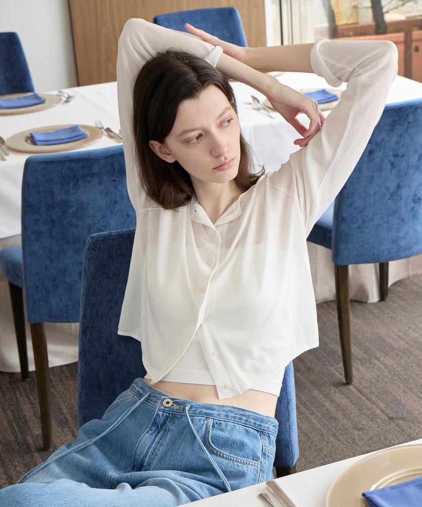 Leuba Light Linen Cardigan - Off White