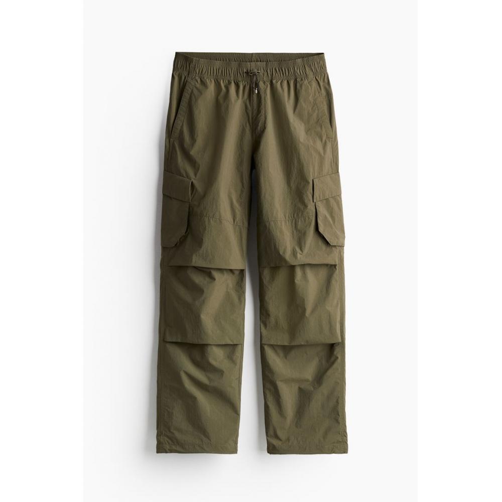 H M paracHute Cargo Pants kHaki Green