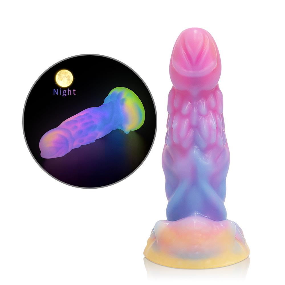 Conjunto de Plug Anal de Silicone Luminoso Colorido Misto - Brinquedos Eróticos Macios para Homens e Mulheres