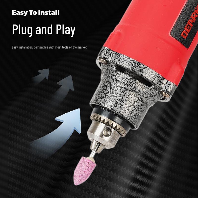 Electric Jade Carving Tool Set with Cylindrical & Conical Grinding Heads
