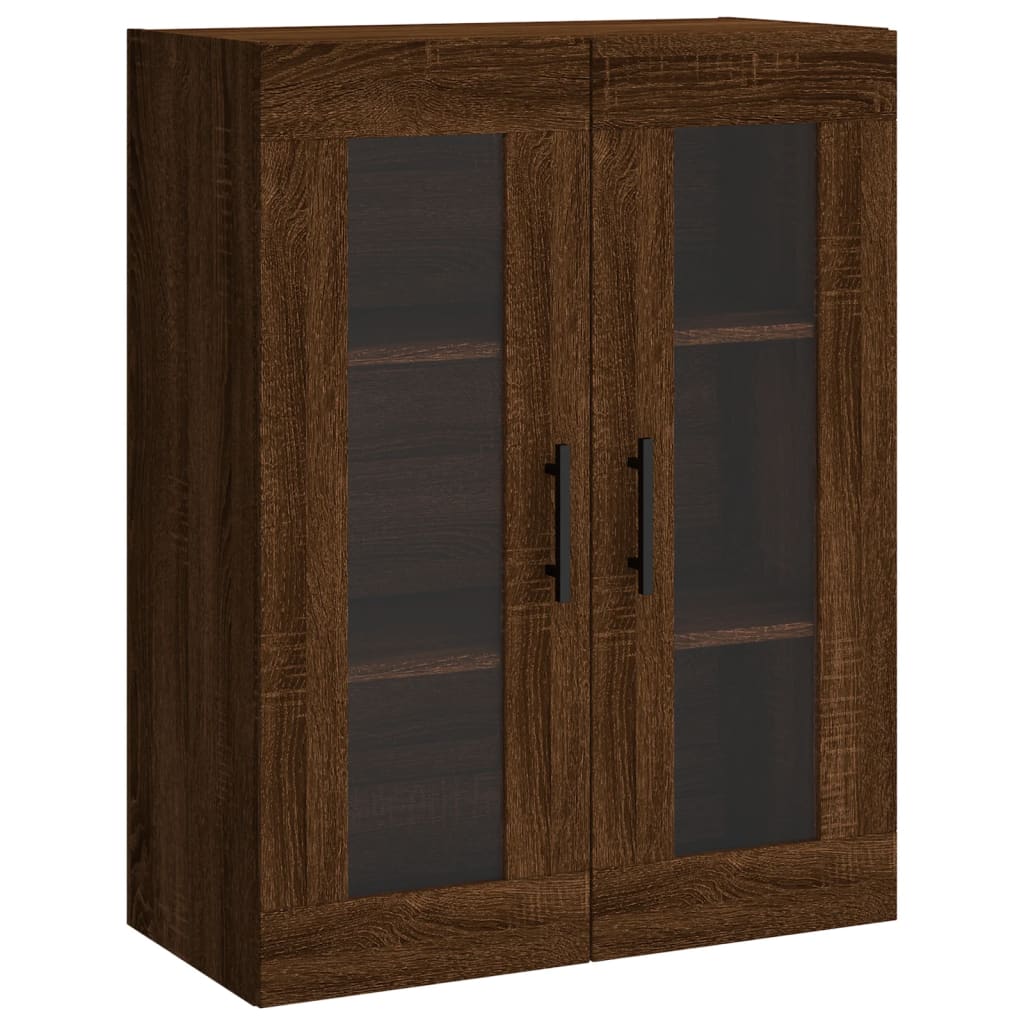 Wall Cabinets 2 Pcs Brown Oak Effect Particleboard