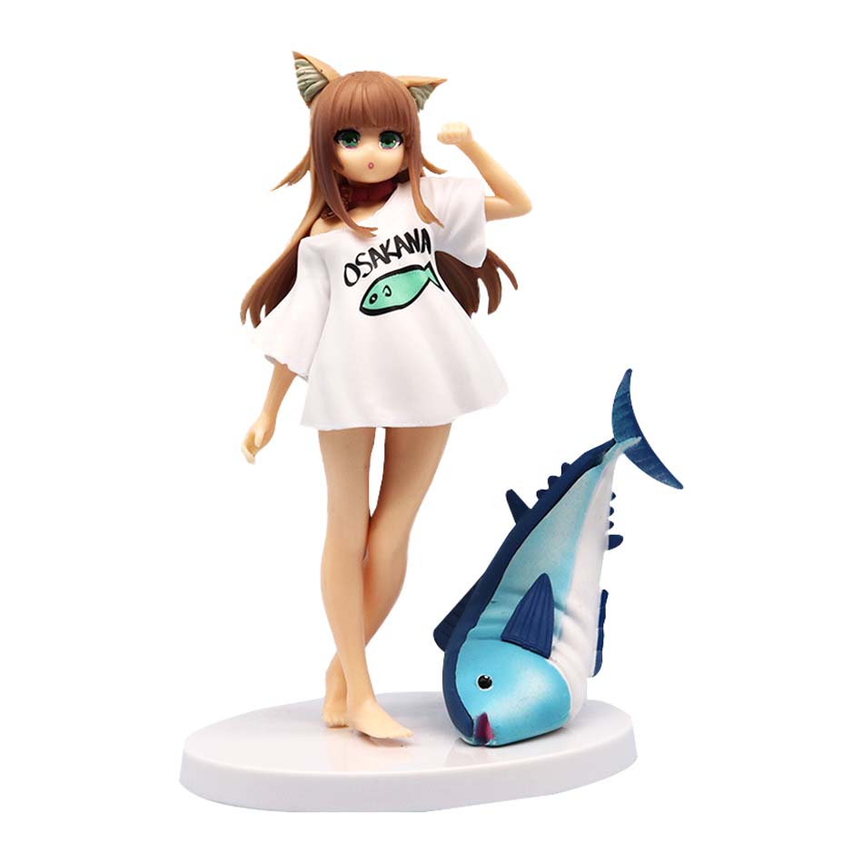 Kawaii Cat Ear Girl Kinako Anime Figure Action Figure Cartoon Girl Model Statue Collection Desktop Decoration Ornament Toys Gift