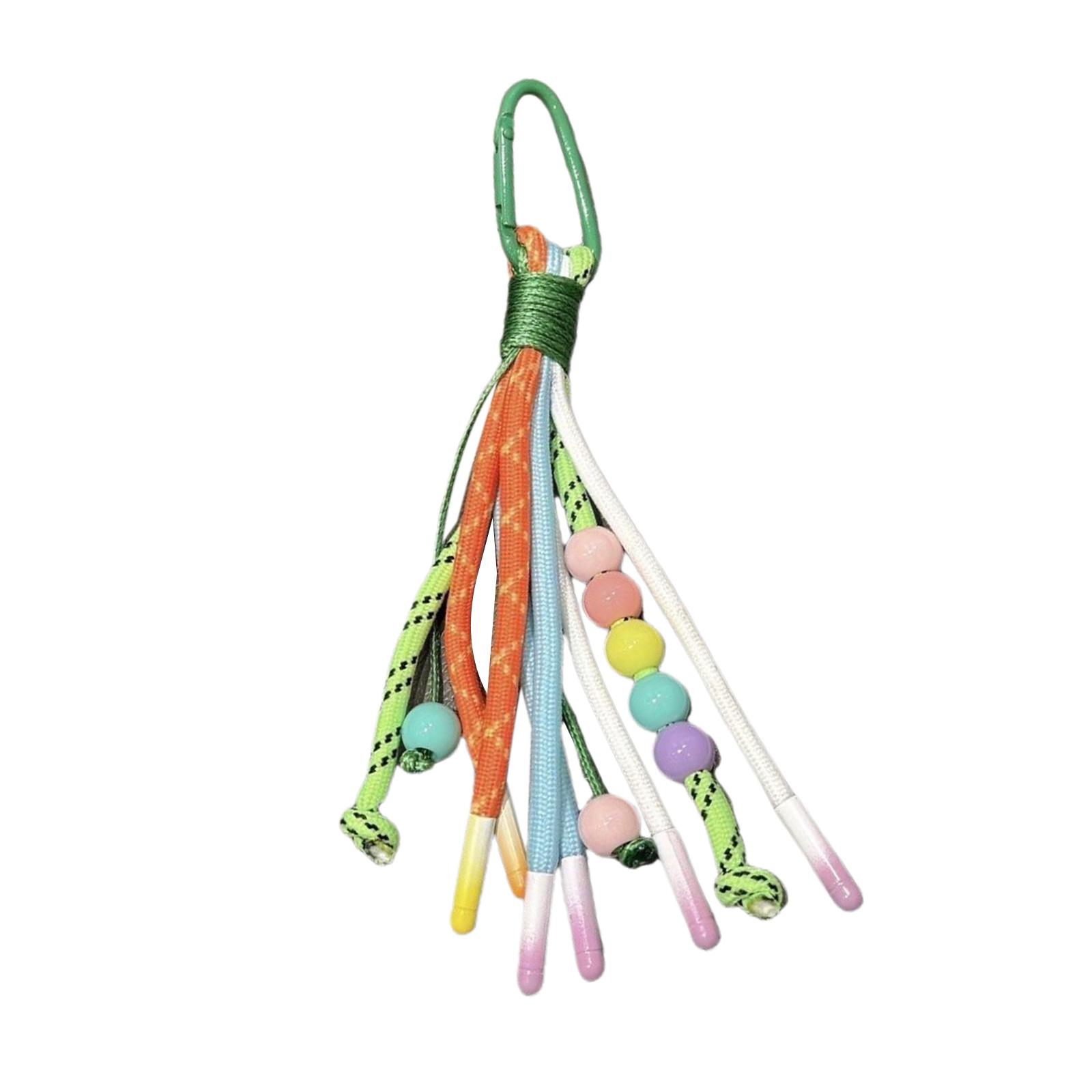 

Яркий брелок ручной работы, плетеный брелок, украшение, декоративный шарм для телефона/сумки, для любителей DIY и моды зелёный