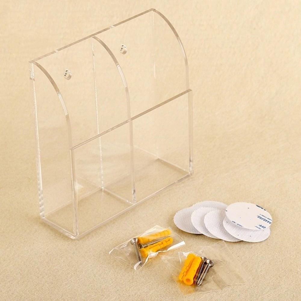 Wall Mounted Remote Control Holder Acrylic Makeup Organizer Pen Storage Box  TV Remote Control