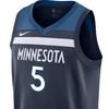 Nike Vest X NBA Basketball Jersey Timberwolves Edwards Home 5 Sports Breathable Kids tops Navy-Blue 9Z2B7BX2P-AED
