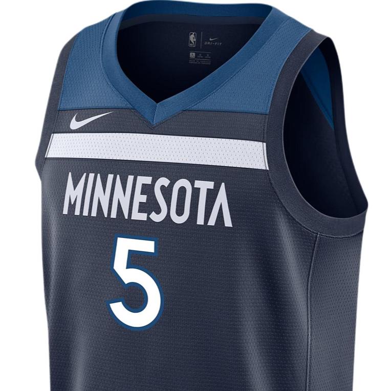 Nike Vest X NBA Basketball Jersey Timberwolves Edwards Home 5 Sports Breathable Kids tops Navy-Blue 9Z2B7BX2P-AED