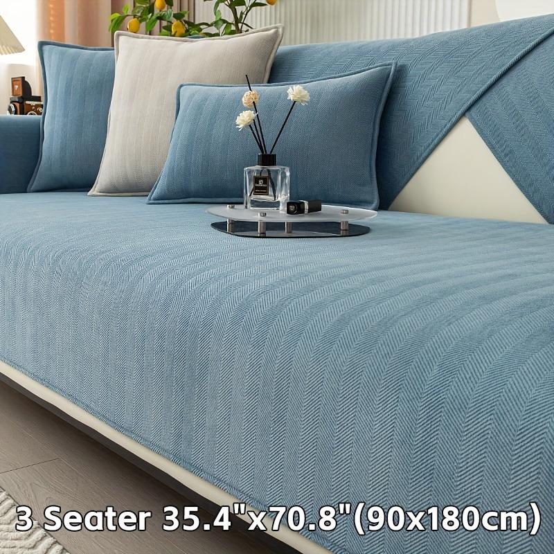 1PC Suede Ribbed Sofa Cover - Machine Washable Soft Elastic Fabric Jacquard Texture | Easy Care Materials