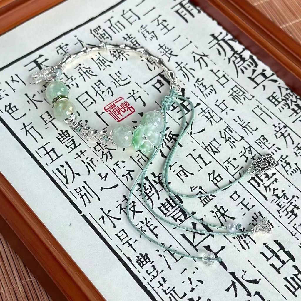 Trendy Summer 2024 Green Beaded Butterfly Bracelet Unique New Chinese Style Jewelry