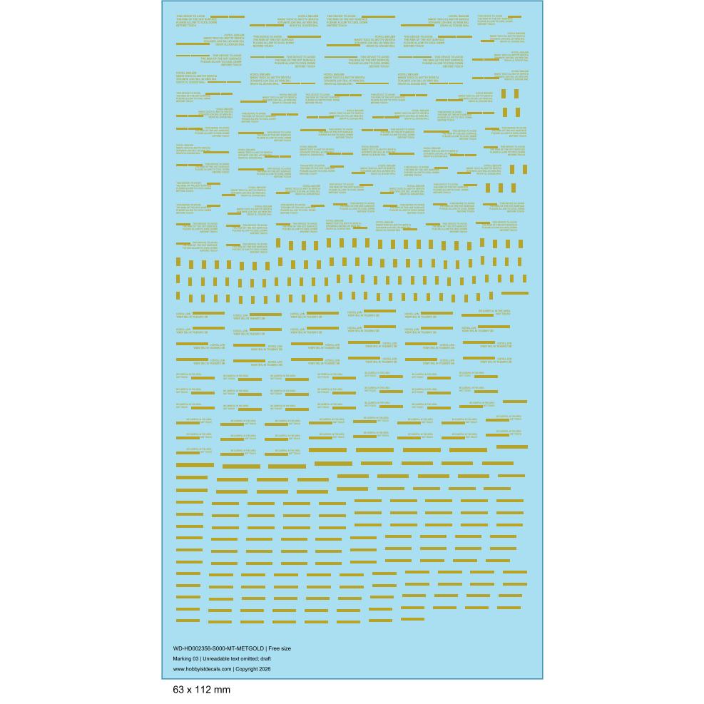 Mecha Marking 03 Simple Bars and Notices - Free-size Waterslide Decals