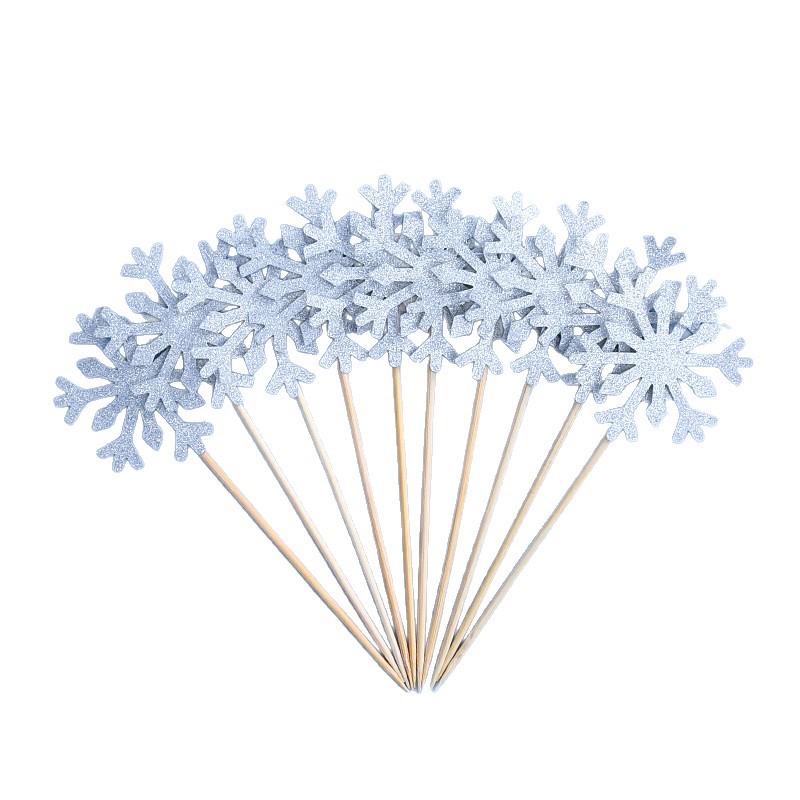 Frozen Princess Snowflake Cake Topper - Acrylic White Christmas Decoration for Baking and Birthdays