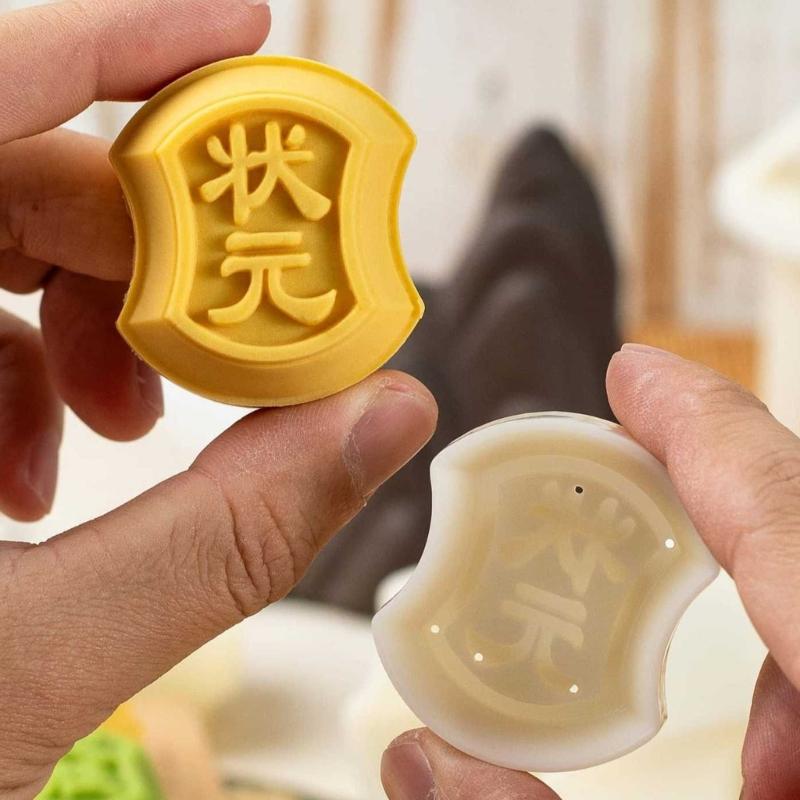 Hand Pressure Mooncakes Molding Set with 2 Pattern 25/50g Cake and Fondant Stamp for Crafting Green Bean Pastries
