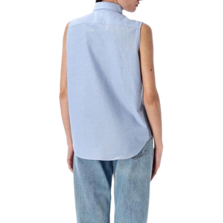 Polo Ralph Lauren Senza Maniche a Coste Singole Polo Donna top Azzurro Chiaro 211968896-002