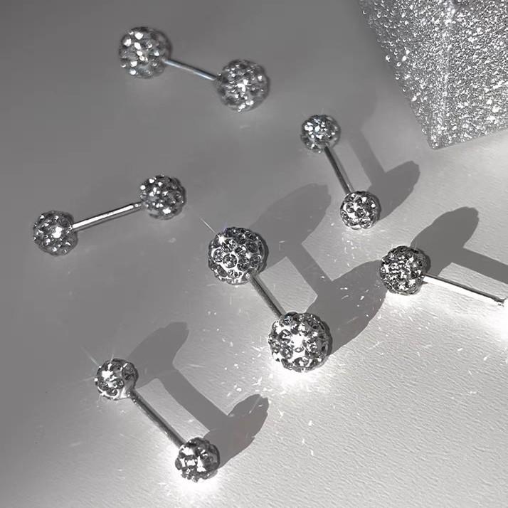 Sterling Silver Screw Ear Bone Nail Niche Premium Sense Zircon Cochlear Nail Personality Simple Diamond Earrings Earrings Women