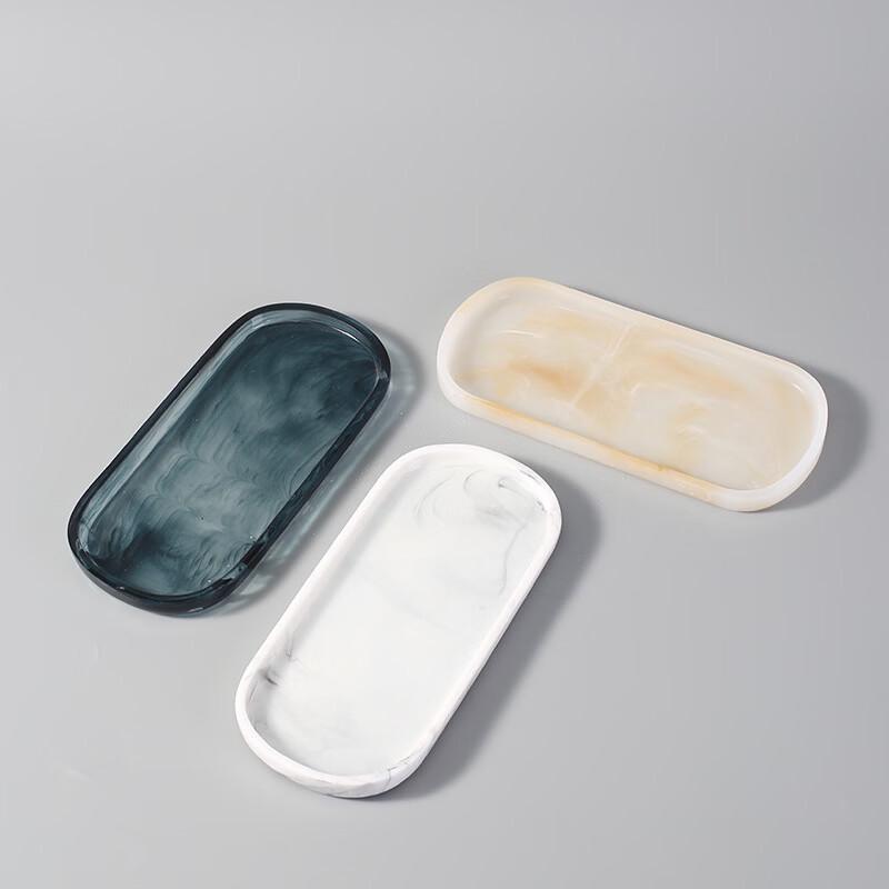 Marble Pattern Resin Bathroom Storage Tray