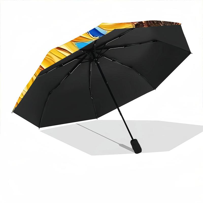 1PC Sunflowers Sky Automatic Folding Umbrella, Portable & Foldable Design with 8 Ribs, 54