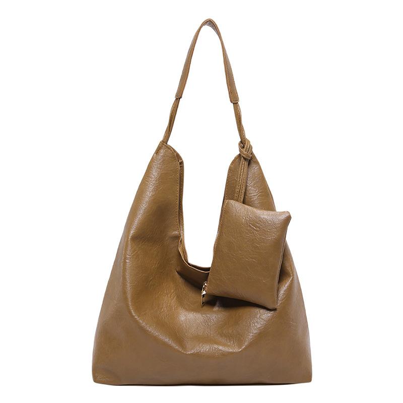 Classic Chic Two Piece Handbag Set For Women Stylish Commuter Shoulder Bag In Black And Brown