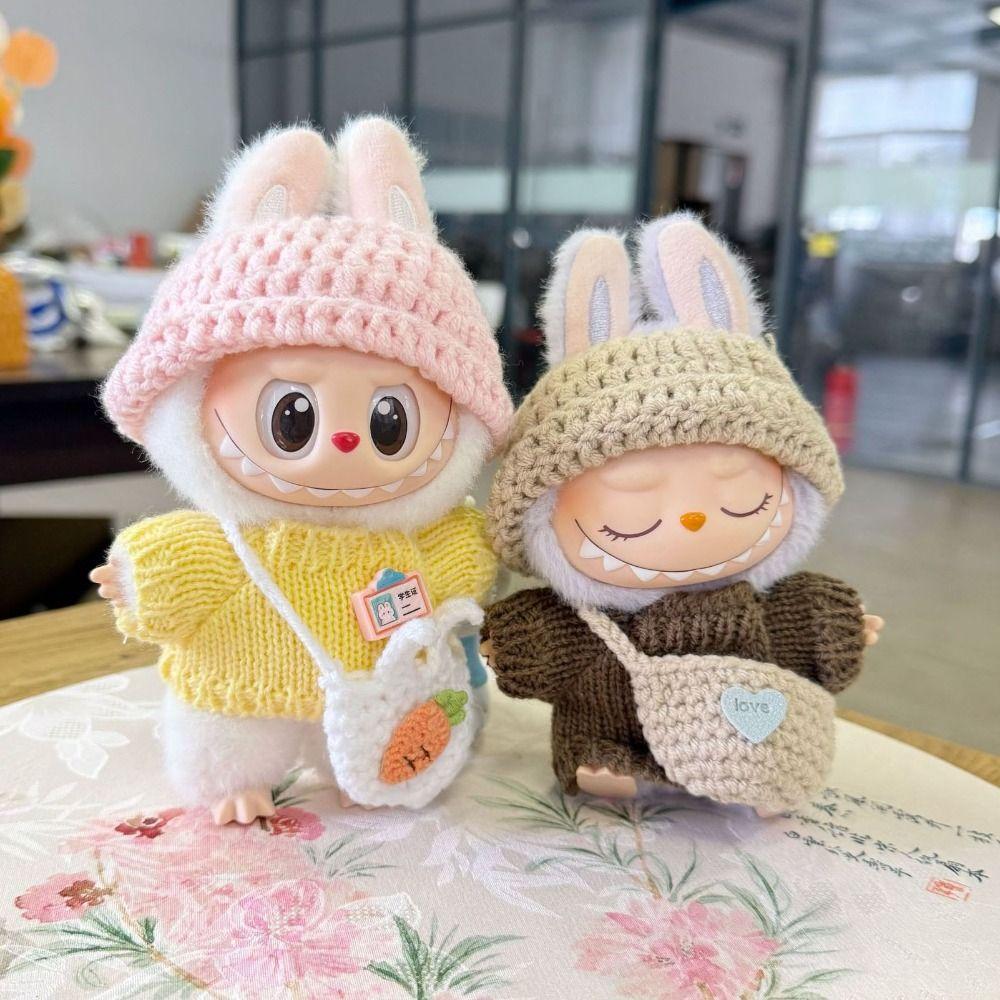 

1 set Doll s Clothes Sitting Party Labubu Doll Clothes Mini Cotton Doll s Clothes Kid Gift рожевий