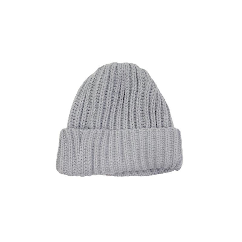 Wool Hat Women's Big Head Circumference Shows a Small Face, Loose Autumn and Winter Basic Solid Color Knitted Hat Student Head Cover Cold Hat