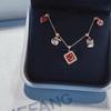 HEFANG Cute Five Blessings Necklace: Smiling Face Enamel Pendant for Women, High-End Luxury Clavicle Chain Fashion Accessory