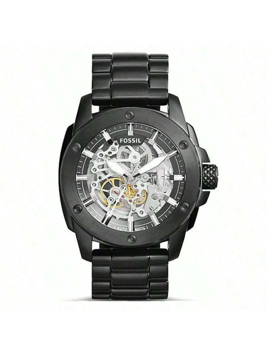 

Fossil Men s Quartz Stainless Steel Three-Hand Watch Stainless Steel Case/Scratch Resistant Glass Mirror ME3080 чорний