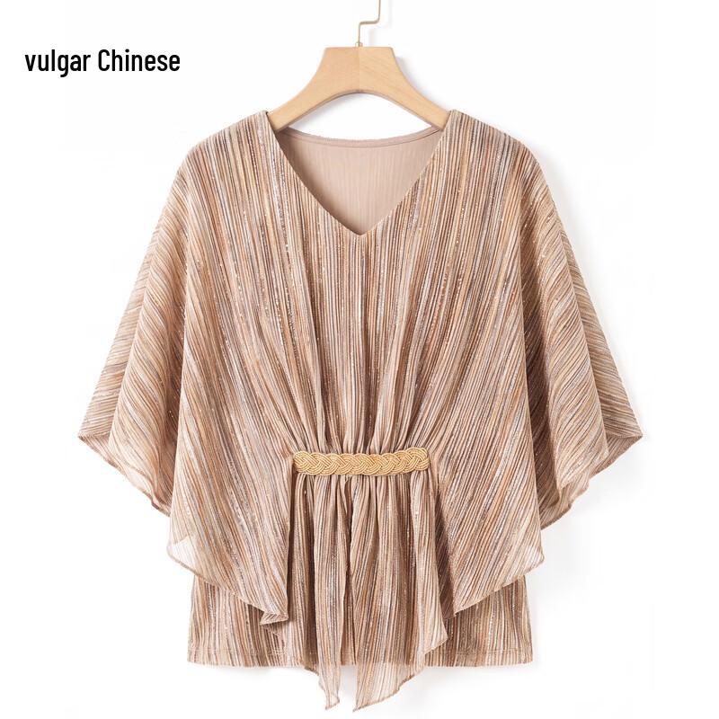 Women s V-Neck Batwing Sleeve T-Shirt 5XL